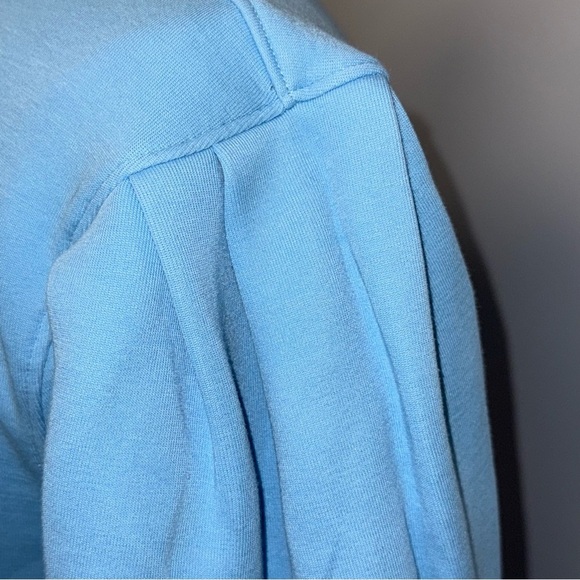 Addison Bay Short Puff Sleeve Pullover Terry Sweatshirt Dress XS Baby Blue - Picture 3 of 8